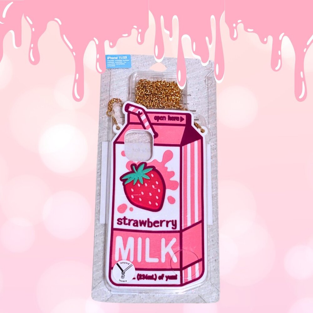 Strawberry Milk iPhone Skin & Lanyard